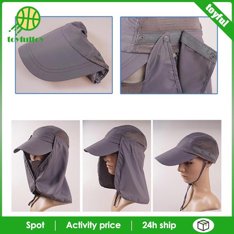 Mũ Lưỡi Trai Có Tấm Che Phủ Cổ Chống Nắng Màu Xanh Dương Đậm Dùng Khi Câu Cá Ngoài Trời