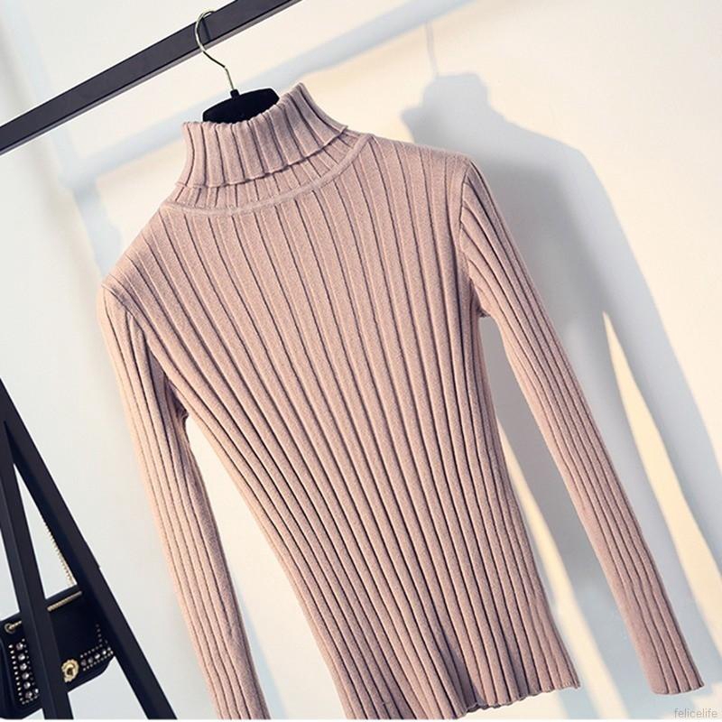 Áo Sweater Dệt Kim Cổ Lọ Thời Trang Giữ Ấm Cho Phái Nữ
