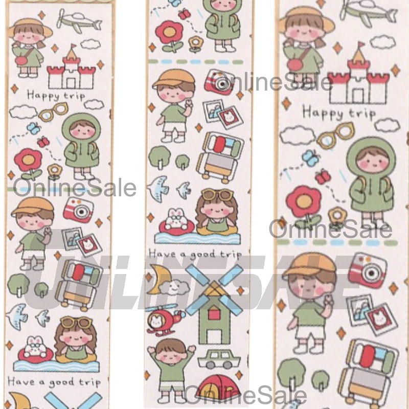 Sticker washi dán dài trang trí sổ,laptop,điện thoại dễ thương kích thước 39.5x6.6cm