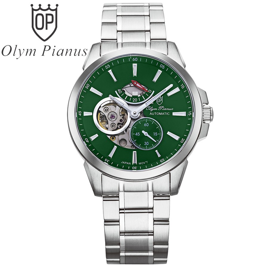 Đồng hồ nam dây kim loại mặt kính sapphire automatic Olym Pianus OP9908-88 OP9908-88