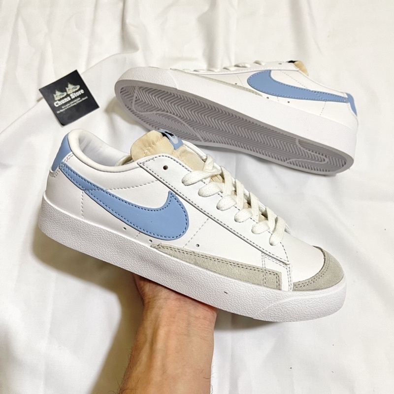 Giày thể thao nam nữ blazer low 77 trắng xanh ⚡️FREE_SHIP⚡️,giày blazer trắng xanh thấp cổ thời trang cao cấp