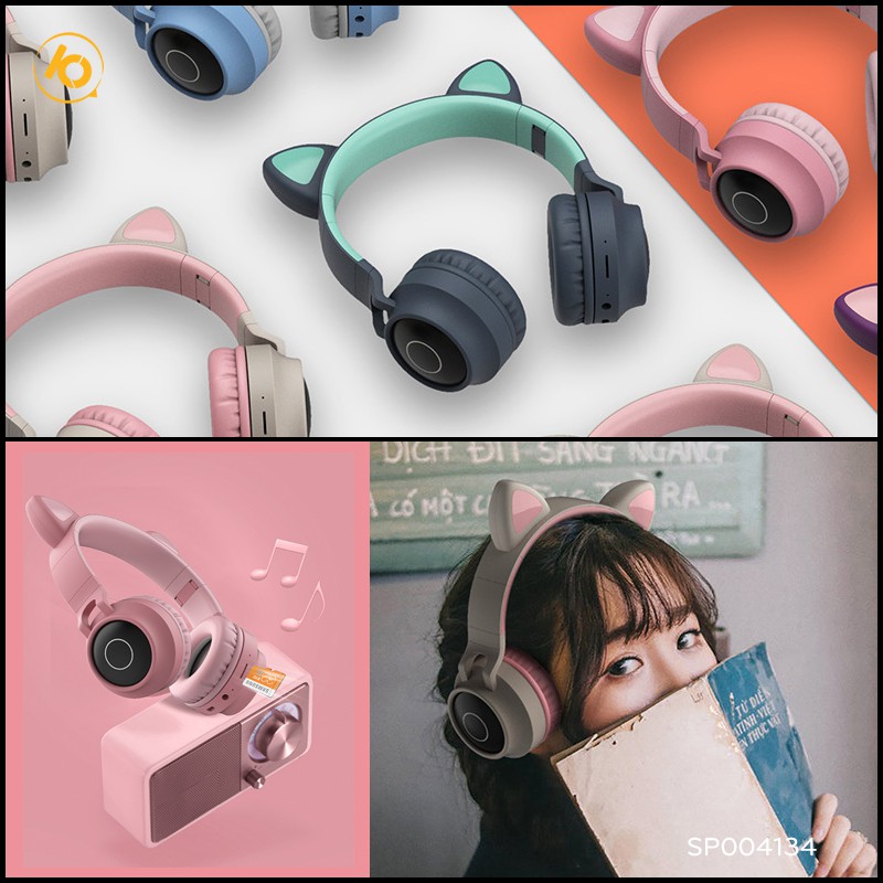 Tai nghe Bluetooth Cao Cấp tai mèo phát sáng đẹp mắt cá tính BT028C
