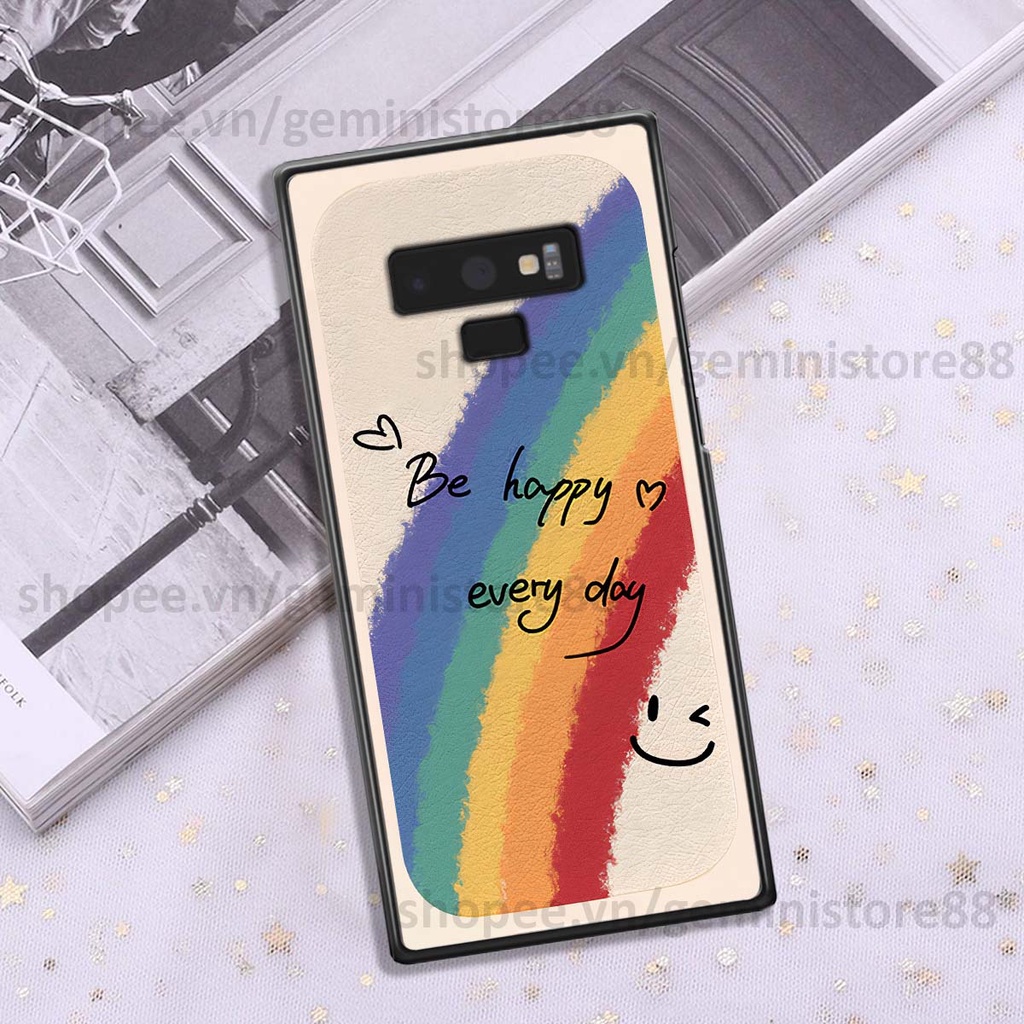Ốp Samsung Note 9 in hình cô gái be happy trẻ trung cá tính năng động