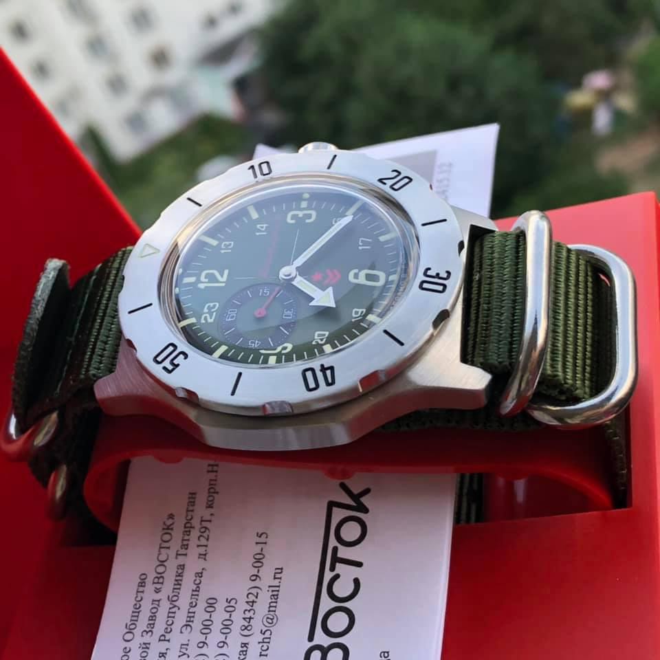 Đồng hồ Nga Vostok komandirskie chống nước tốt 350501. Đồng hồ nam Vostok máy cơ tự động, size mặt 42, chống nước 10ATM