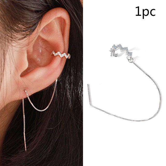 Hoa Tai Dáng Dài Hình Bướm Đính Đá Lấp Lánh Phong Cách Hàn Quốc