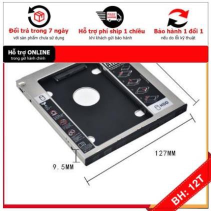 [BH12TH] 🎁 Caddy Bay Dày 9,5mm và 12.7mm Chuẩn SATA Dùng Để Lắp Thêm 1 Ổ Cứng / SSD Thay Vào Vị Trí Của Ổ DVD