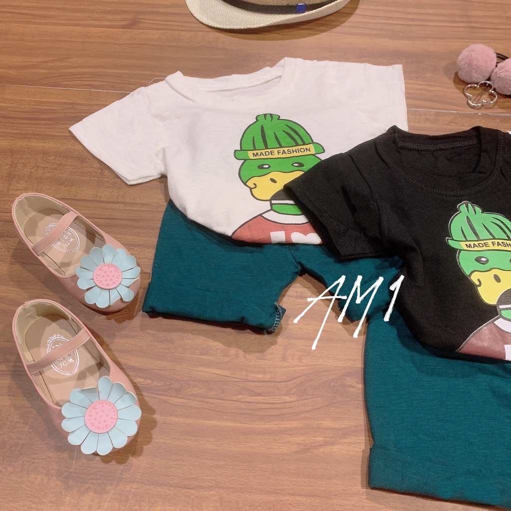 Đồ bộ bé gái vịt xanh AM887 - bộ quần áo trẻ em cộc tay AM900