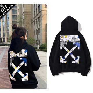 Áo hoodie off white kaws nỉ unisex aothunoversize365