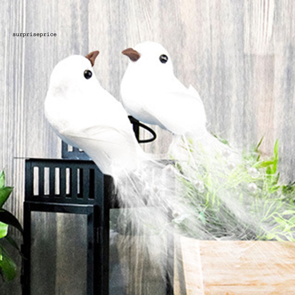 Bộ 2 Chim Bồ Câu Nhân Tạo Sống Động Dùng Trang Trí Nhà Cửa/ Tiệc Cưới