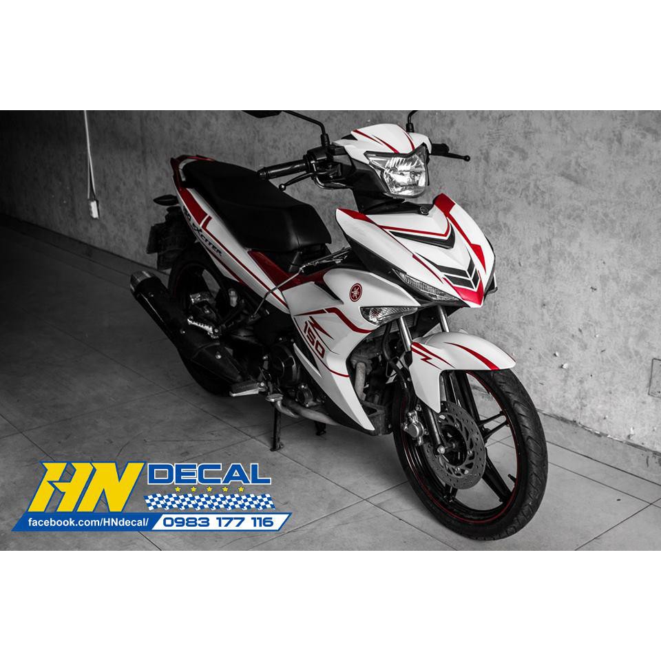 Tem Trùm Exciter 150 Trắng Chỉ Đỏ 3Đ
