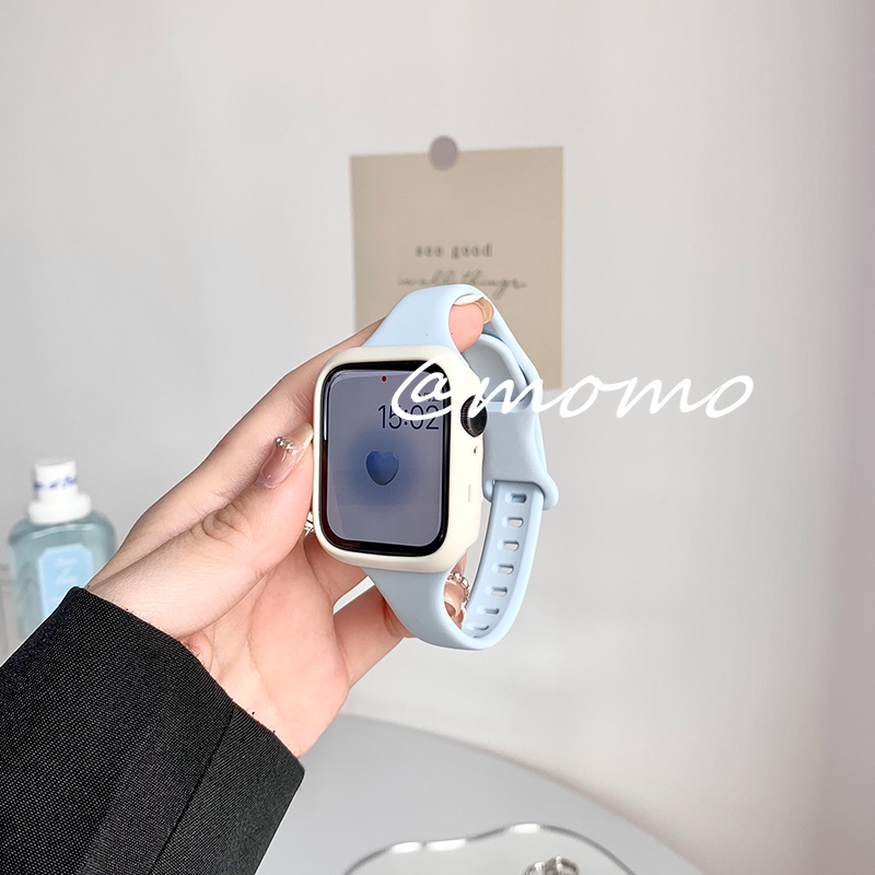 Dây Đeo Bằng Silicone Mềm Mỏng Cho Đồng Hồ Thông Minh Apple Watch Seri 7 6 5 4 3 2 45mm 41mm 44mm 38mm 42mm