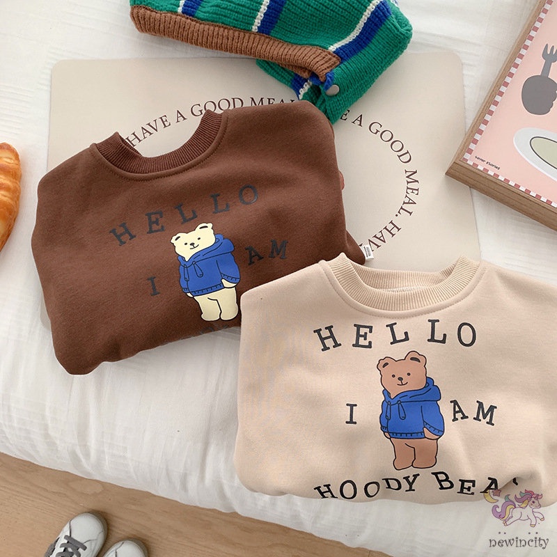 Áo Hoodie Tay Dài In Họa Tiết Hoạt Hình Phong Cách Hàn Quốc Thời Trang Mùa Thu Cho