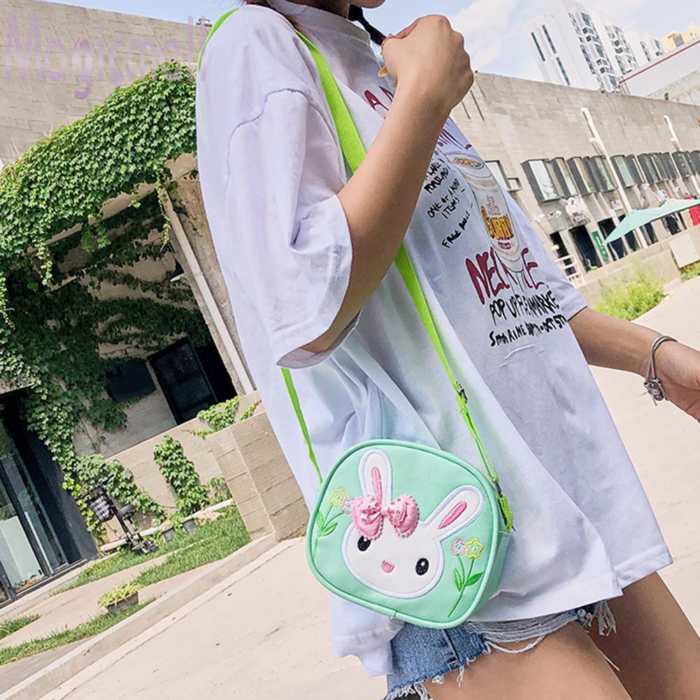 Túi đeo chéo chất liệu da họa tiết hoạt hình 3D cho bé gái