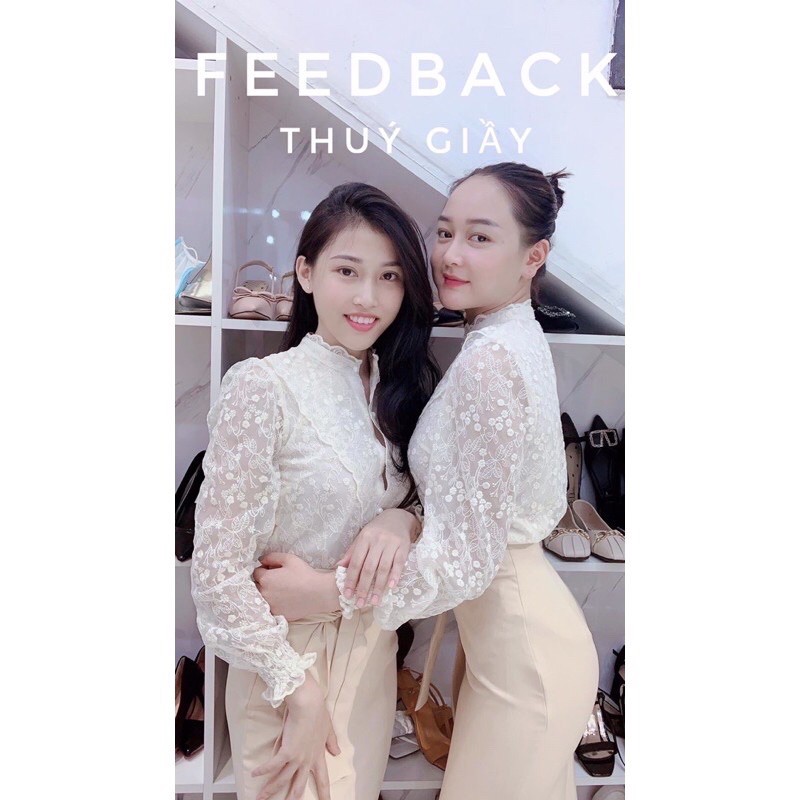 ( ảnh + viedeo - LINZ) Áo Sơ Mi Ren Nữ, Áo Sơ Mi Ren Thiết Kế, Sơ Mi Ren Bèo Ngực, Áo Ren Nữ Dài Tay A121 | BigBuy360 - bigbuy360.vn