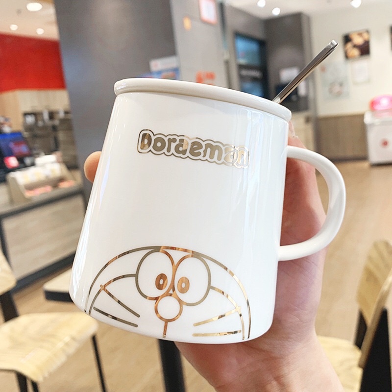Cốc sứ Doraemon Doremon trắng xanh Cốc doremon