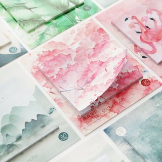Zanmo Tệp 30 tờ giấy note ghi chú phong cảnh