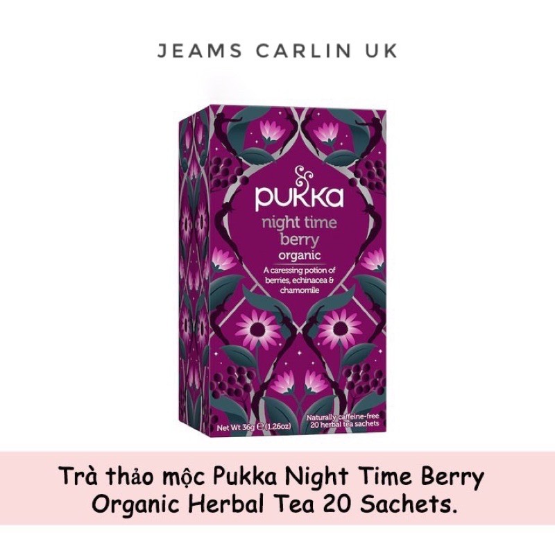 Trà thảo mộc Pukka Night Time Berry Organic Herbal Tea 20 Sachets