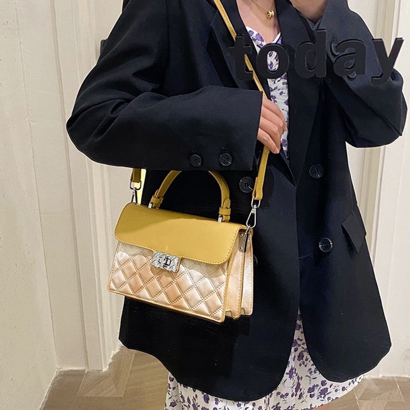 Túi Đeo Vai Màu gradient Họa Tiết Hình Thoi Thời Trang Cho Nữ