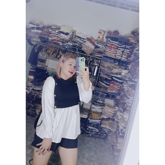 Áo peplum tay phối Dung Vũ Bigsize 60-90kg | BigBuy360 - bigbuy360.vn