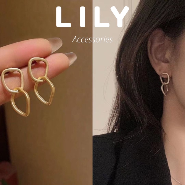 Khuyên Tai Nữ Bassic Hình Học Cá Tính LILY STORE