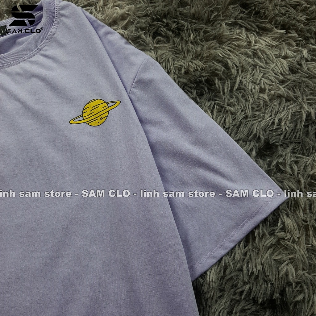 Áo thun tay lỡ nam nữ SAM CLO phông form rộng dáng Unisex, mặc lớp, nhóm, cặp in hình HÀNH TINH TÊN LỬA HAI PHG màu tím