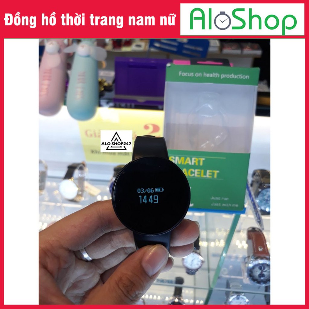 Đồng hồ nam nữ thông minh smart watch mặt tròn vành trơn chống nước kết nối bluetooth