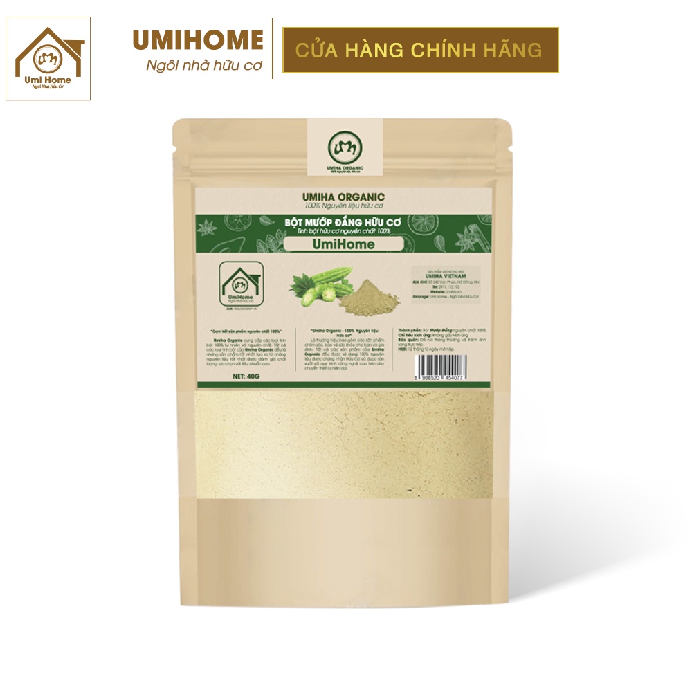 Bột Mướp Đắng đắp mặt nạ hữu cơ UMIHOME nguyên chất 40g | Bitter gourd powder 100% Organic