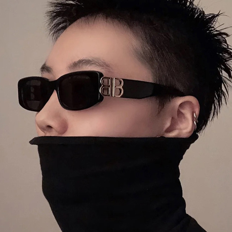 Kính Mát Gọng Nhỏ Hình Chữ Nhật Phong Cách Hip Hop Âu Mỹ