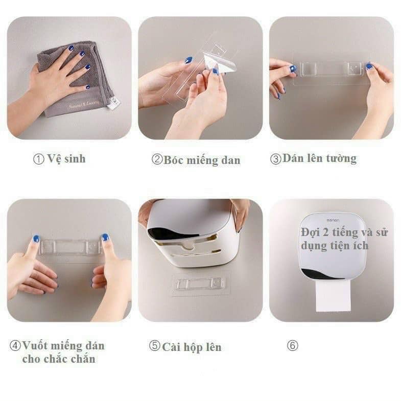 Hộp Đựng Giấy Vệ Sinh OENON 2 Ngăn, Hộp Để Đồ Nhà Tắm Chống Nước Thông Minh Tiện Lợi-TẶNG KÈM MIẾNG DÁN