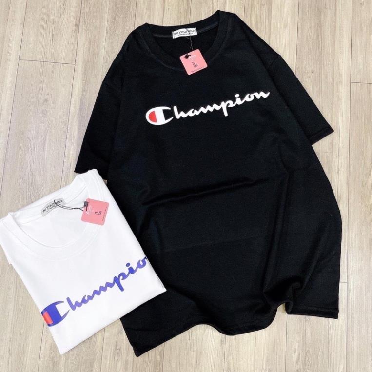 Thời trang thiết kế, áo phông họa tiết Champion sắc nét cho nam nữ