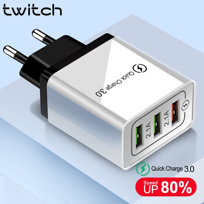 Củ sạc nhanh Twitch cổng USB 3.0 dành cho Samsung S9 S20 Xiaomi Mi 10 9