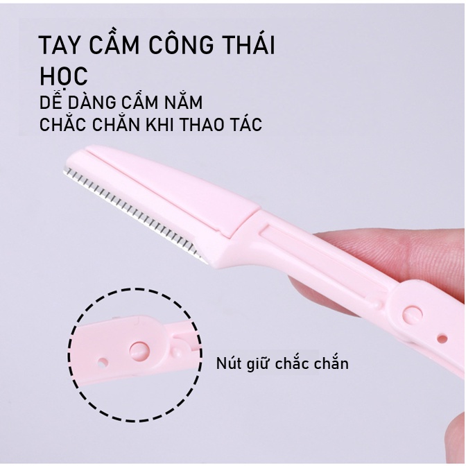 Set 3 cạo chân mày Yizhilian 8258 nội địa Trung gấp gọn tiện dụng