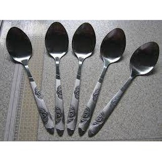 thìa dĩa inox có hoa văn