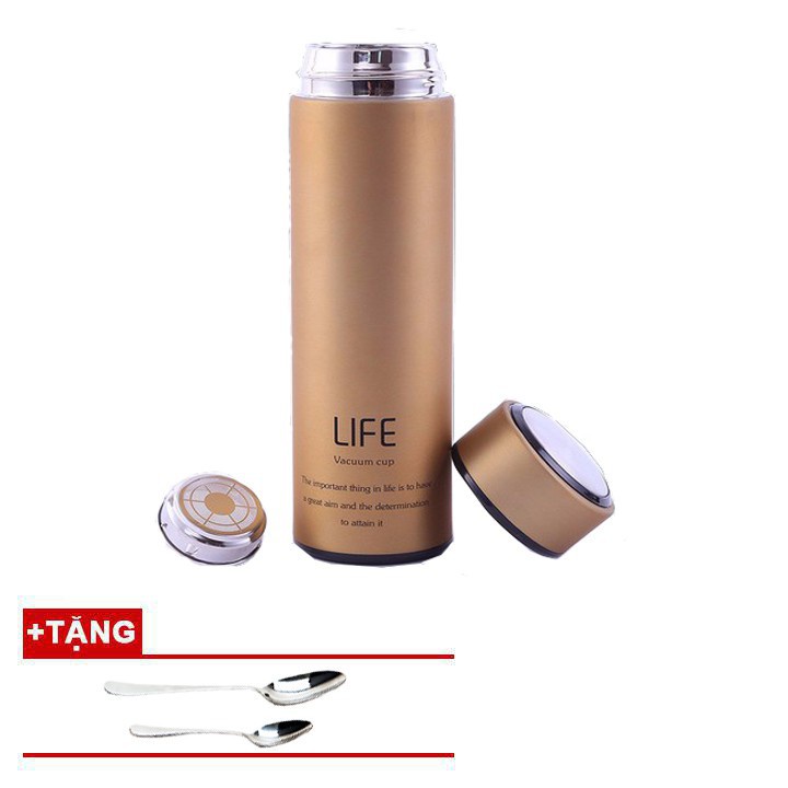 Bình giữ nhiệt - Bình Life Vaccum 450ml TẶNG kèm 2 thìa inoxmới