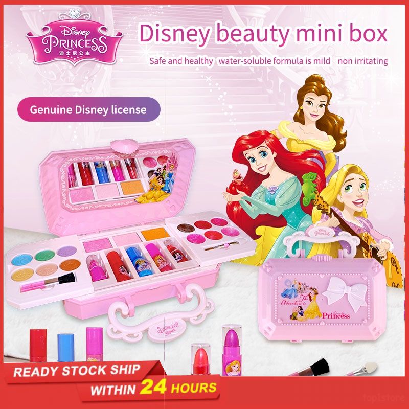 đồ chơi trẻ em Disney Make up Set Girls Princess Cosmetics Set Cartoon Frozen Beauty Makeup Box Baby Kids Christmas Presen