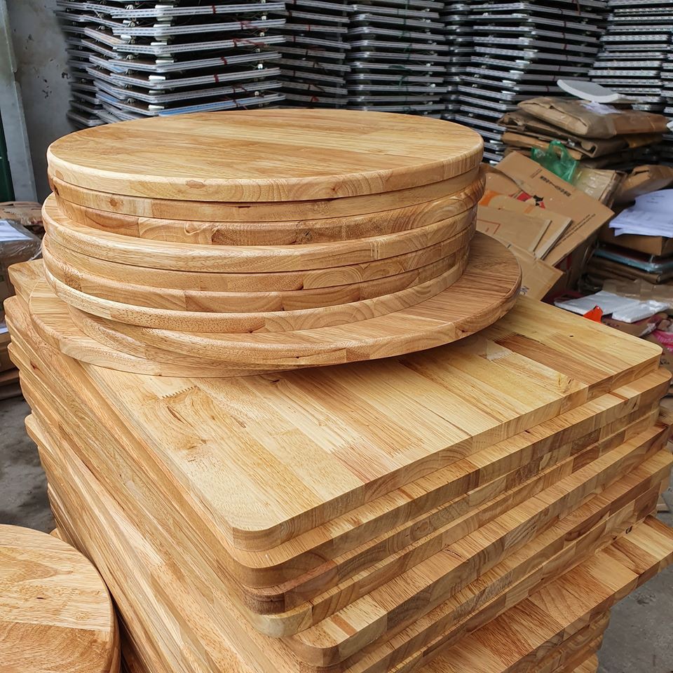 Mặt bàn tròn gỗ cao su đường kính 60