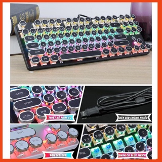 HJK917 Blue Switch Bàn phím cơ Gaming, Chống nước Phong Cách Cổ Điển Có LED Siêu chất