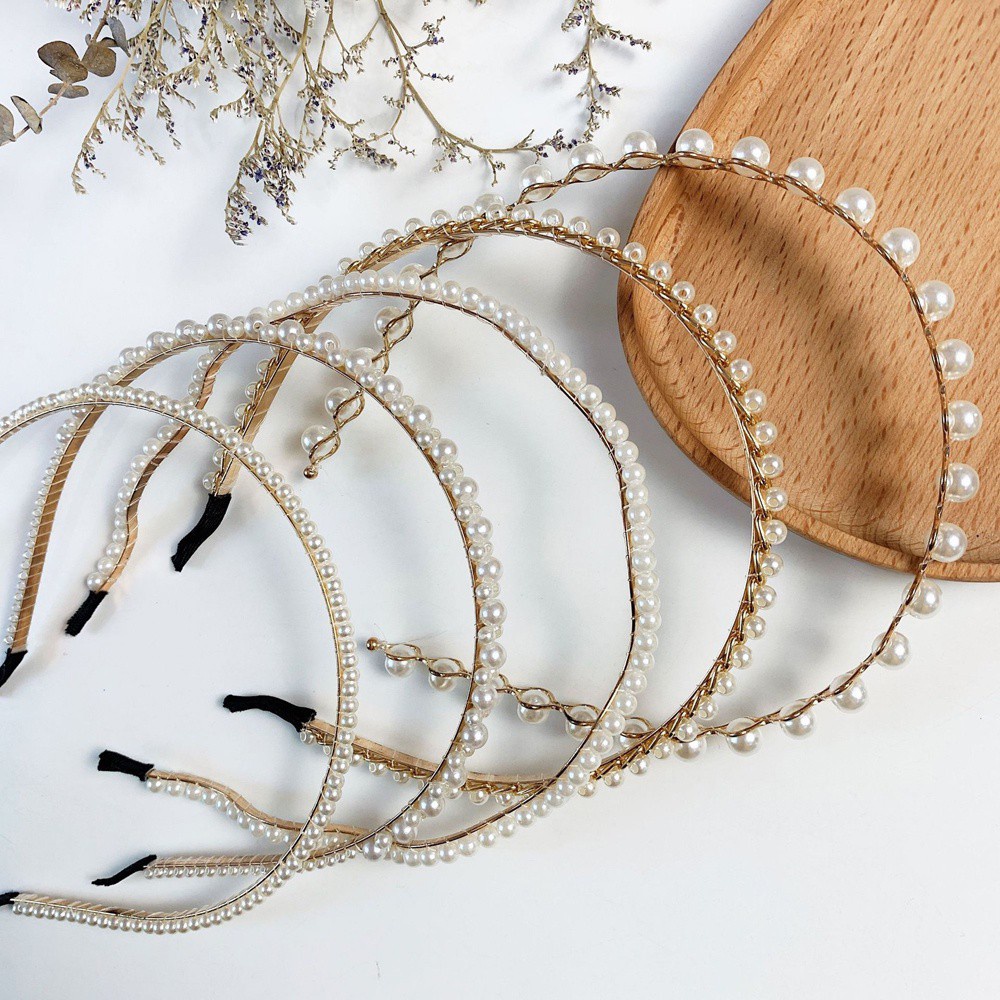 Băng đô cài tóc đính ngọc trai phong cách Hàn Quốc thời trang cho nữ