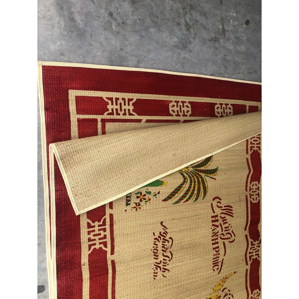 Chiếu Cói 100% Tự Nhiên  In Dừa Loại Đặc Biệt 1m6 x 2m