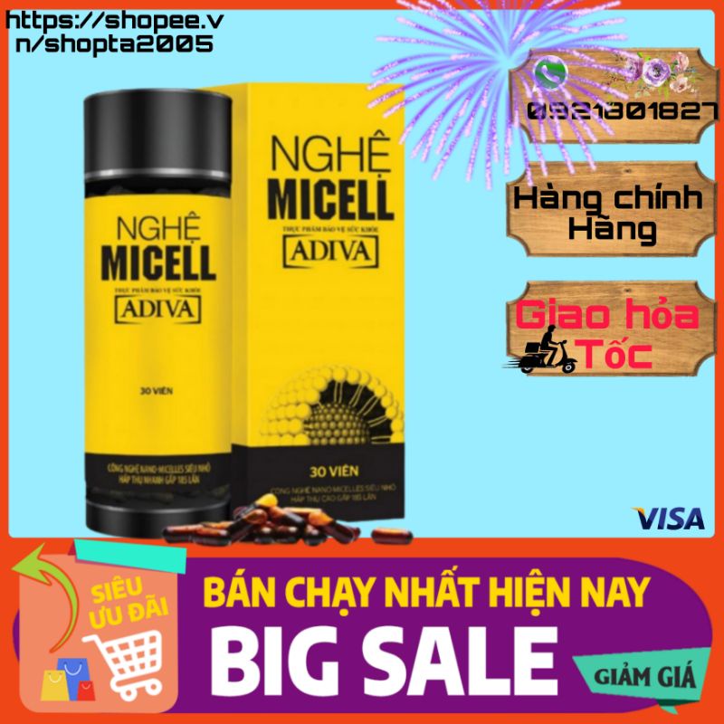 NGHỆ MICELL ADIVA [Hộp 14_30 viên] Giải pháp hiệu quả cho người đau dạ dày tặng 2 vĩ 12 viên collagen bội 30 viên