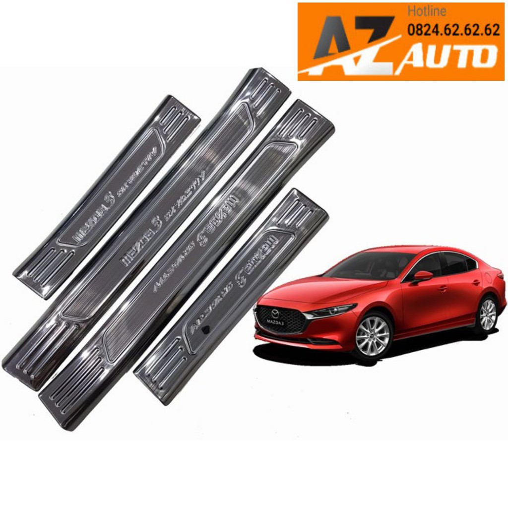 Ốp bậc cửa , Nẹp bước chân Mazda 3 2020 -2023 Titan