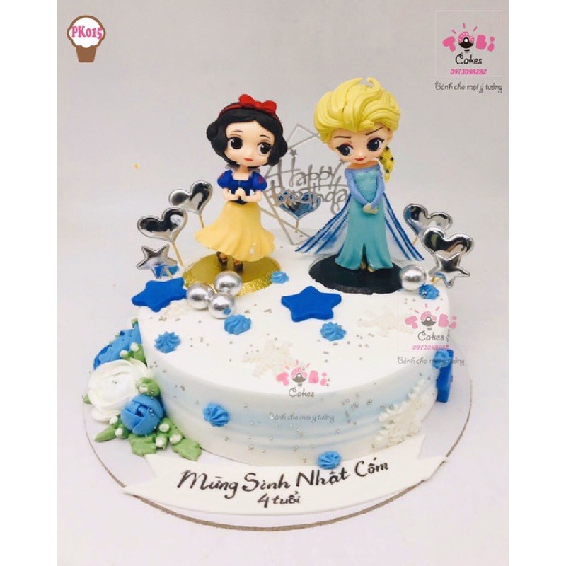 Combo 2 Búp bê Bạch Tuyết trang trí bánh kem, phụ kiện trang trí sinh nhật, làm đồ chơi cho bé, topper
