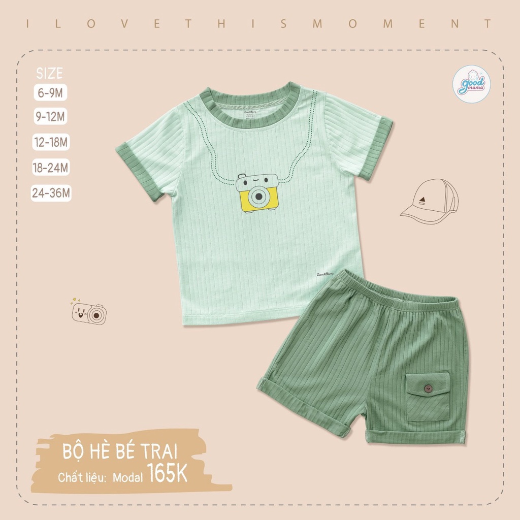 [RẺ VÔ ĐỊCH] Bộ quần áo hè cộc tay vải sồi họa tiết dễ thương cho bé Good Mama