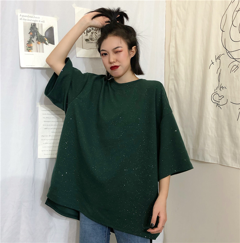 Áo Thun Tay Ngắn Họa Tiết Bầu Trời Đầy Sao Lấp Lánh | BigBuy360 - bigbuy360.vn