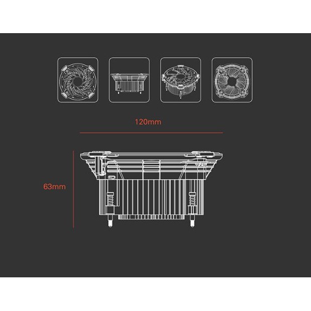 Fan Quạt Tản Nhiệt CPU ID-Cooling DK-03i Halo Riing Led