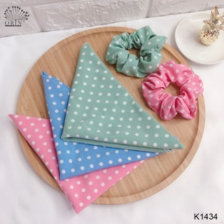Khăn bandana đội đầu, buộc tóc đa năng chấm bi cao cấp Orin K1434