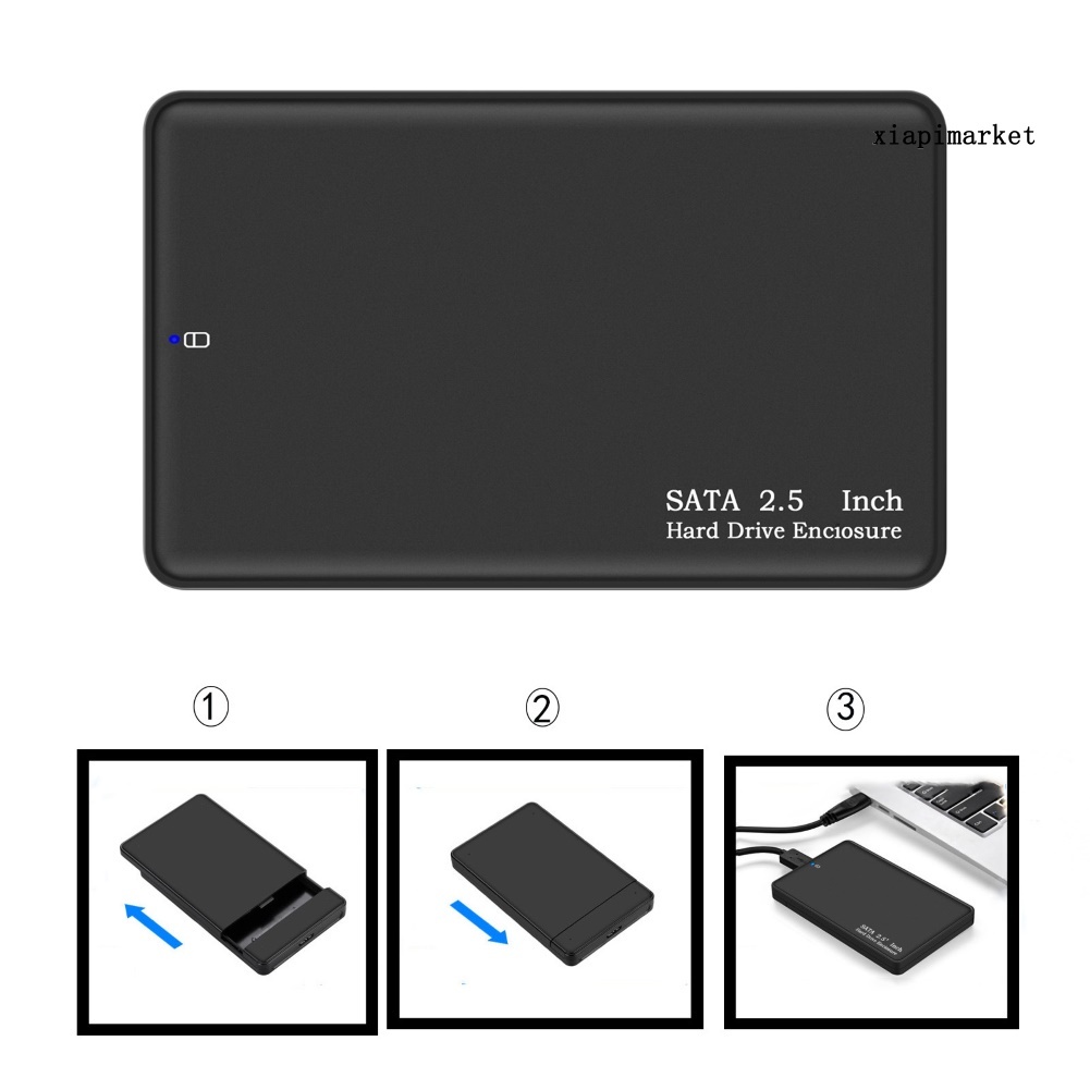 MAT_USB 3.0 2.5inch SATA HDD SSD Enclosure External Hard Drive Disk Case Box for PC