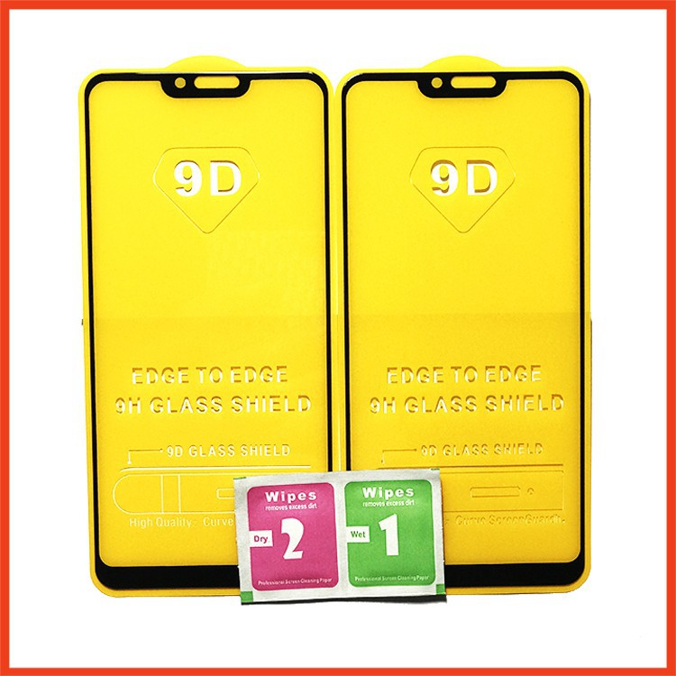 Kính cường lực Realme 2/3/5/5s/5 Pro/5i/ 6/ 6 Pro/ 6s/6i 9D Full màn hình (Tặng kèm Bộ Giấy Lau 1/2)
