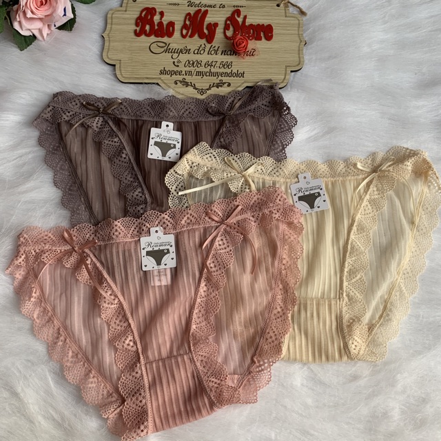 [Mã 12FASHIONSALE1 giảm 10K đơn 50K] Quần lót nữ ren kèm nơ hông xinh xắn sexy quyến rũ [cho chọn màu | WebRaoVat - webraovat.net.vn