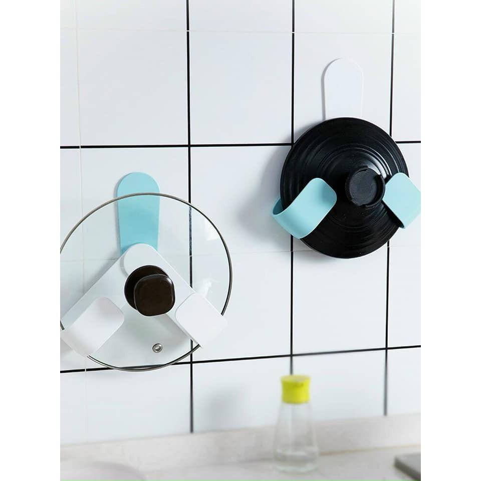 Cài vung nắp xoong nồi gắn tường không cần khoan, móc treo tường đa năng, cài thớt đa năng